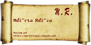 Márta Róza névjegykártya